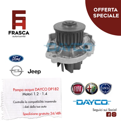 POMPA ACQUA DAYCO DP182 Alfa Romeo Giulietta Mito 1.4 TJET TB 78 120 150 170 CV  - Imagen 1 de 2