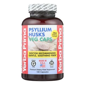 Yerba Prima Psyllium Husks Veg Caps - 625 mg - 180 Vegetarian Capsules - Picture 1 of 2
