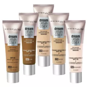 Maybelline Dream Urban Cover Flawless Coverage Foundation Makeup SPF 50, Choose - Picture 1 of 10