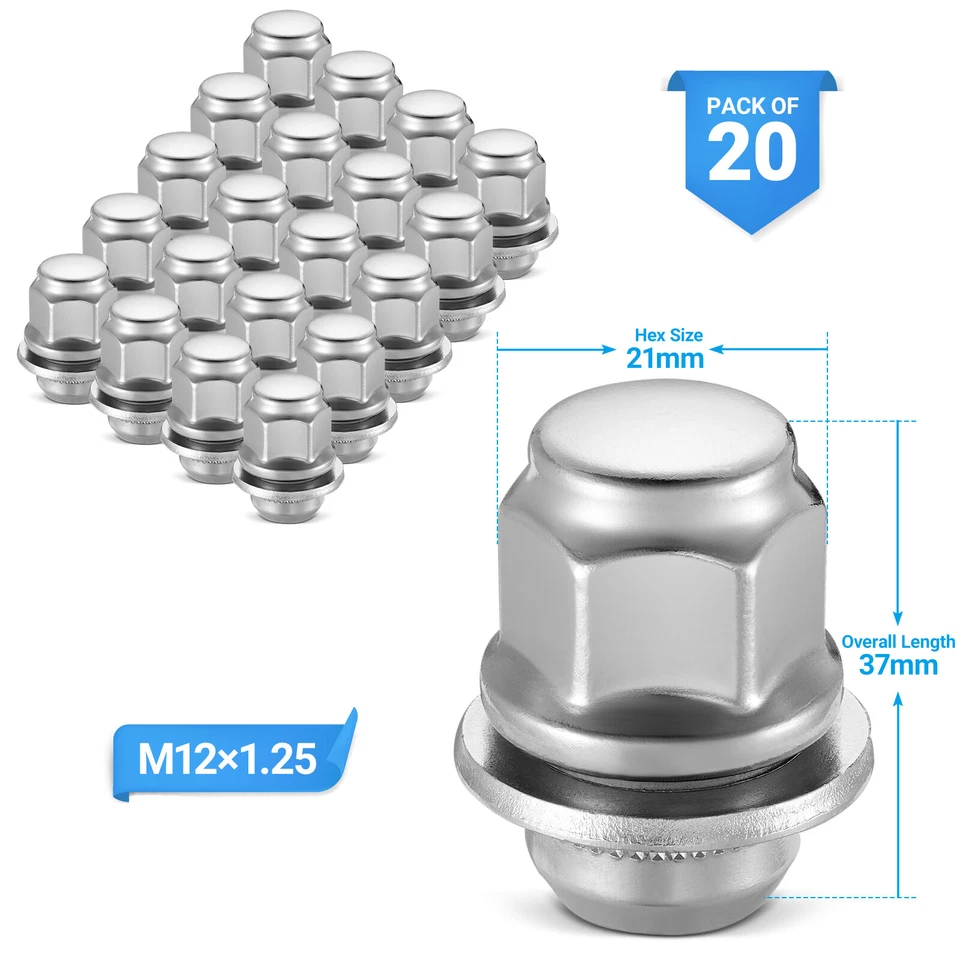 20 Chrome Nissan Infiniti 12x1.25 Factory Style Mag Type Replacement Lug Nut - Изображение 1 из 4