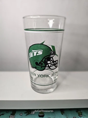 Vintage NFL New York Jets Retro Glass Cup Cover
