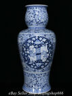 18.6" Kangxi Marked Chinese Blue white Porcelain Flower Tongzi Bottle Vase