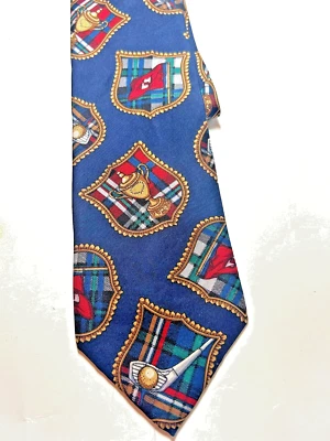 Hathaway Classic Mens Blue 100% Silk Men's  Golf Tie - Image 1 of 4
