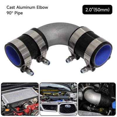2" 50mm OD 90 Degree Cast Aluminium Pipes & Hoses & Clamps for Intercooler Turbo - Image 1 of 4