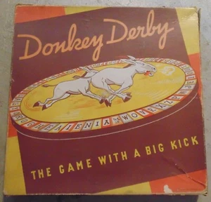 Vintage 1937 Donkey Derby Board Game Antique  - Bild 1 von 5