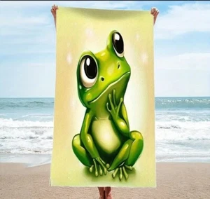 Thinking Tree Frog Strand-/Pooltuch 27,5 x 55 cm weich, schnelltrocknend. Super süß - Bild 1 von 5