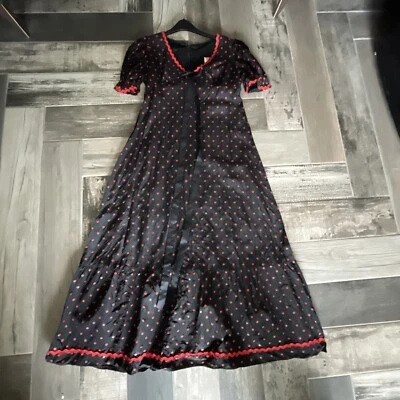 Fantástico Vestido Dollyrockers Vintage Genuino Rojo y Negro Polkadot Talla 16 Foto 1 de 4