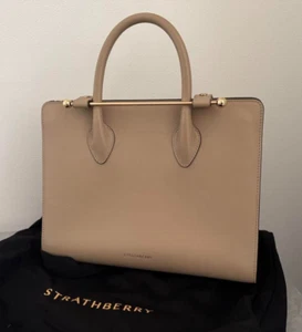 Borsa STRATHBERRY Midi Tote In Desert Tan Made In Spain con dust bag e scatola - Foto 1 di 9