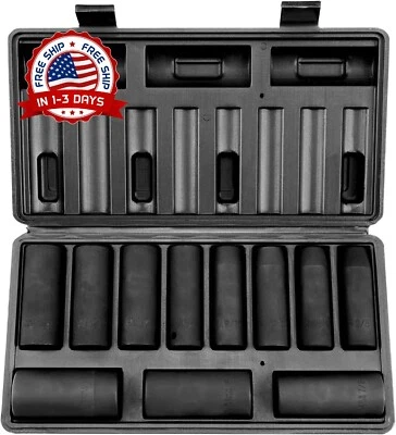 Dados De Impacto Juego De Llaves De Vaso De Impacto Profundo De 1/2 Pulgadas NEW - Image 1 of 4