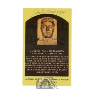 Joe DiMaggio Autographed New York Yankees Hall of Fame Postcard - JSA LOA - Picture 1 of 3