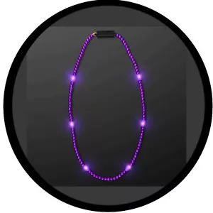 Blinkee MPWASZD LED Necklace with Purple Metallic Beads for Mardi Gras - Picture 1 of 1