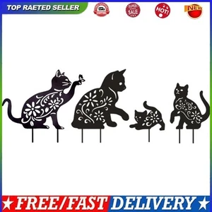 Metal Cat Garden Statues Creative Silhouette Animal Stakes for Yard/Garden/Lawn - Picture 1 of 12