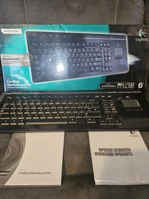 Logitech Playstation 3 Gaming Keyboard Cordless MediaBoard Pro Bluetooth - Image 1 of 4
