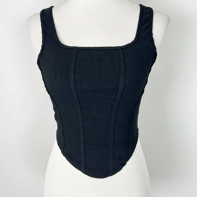 Women’s Fitted Corset Style Top Black Grunge Whimsigoth Size XS Women's - Image 1 of 3