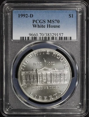 1992-D White House 200th Anniversary Silver Dollar Commemorative PCGS MS-70 - Image 1 of 2