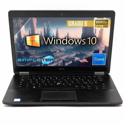 DELL E7470 i7 14" WINDOWS 10 PRO COMPUTER PORTATILE 4GB 120GB LAYOUT USA PC - Immagine 1 di 4