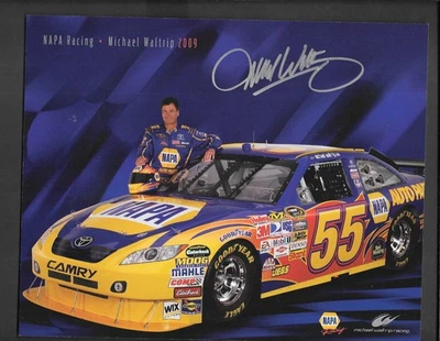 Tarjeta postal autografiada de Michael Waltrip serie NASCAR #55 NAPA 2009 Foto 1 de 2
