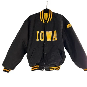 Vintage men's Starter Varsity Jacket Iowa Hawkeyes snap front large Made in USA - Picture 1 of 7
