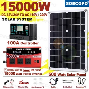 15000W Solar Power Kit with Accessories | 500W Panel + Controller + Inverter - Picture 1 of 23