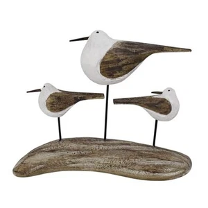  Wooden Sea Birds Decor Wood Seagull Statue Bird Figurines Seabird Statue  - Picture 1 of 7