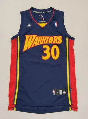 Camiseta Adidas 2010 Golden State Warriors #30 Curry Grande Novato Azul y Rojo Usada en Excelente Condición Foto 1 de 4