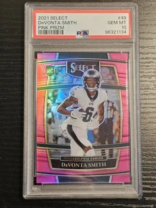 2021 Select DeVonta Smith RC PINK SSP /10 ROOKIE PSA 10 ๐ COME NUOVO ๐ฅ ๐ฅ ๐ฅ - Foto 1 di 2