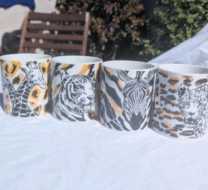 Takahashi San Francisco African Safari Animal Mug Set Of 4 - Picture 1 of 7