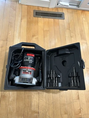 Sears Craftsman 1hp Router Model 315.17460 w/Case, 8 Bits & Wrench TESTED WORKS - Image 1 of 4