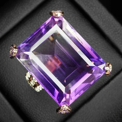 Exquisite Bi Color Ametrine 22.12Ct 925 Sterling Silver Rose Gold Rings Size 5.5 - Image 1 of 4