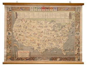 Circa 1949 Folklore Music Map of the United States. - Picture 1 of 1