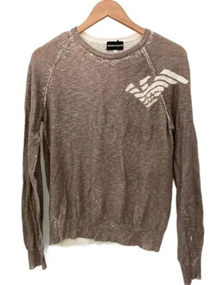 EMPORIO ARMANI / Knit sweater (thin) / M / Cotton / Gray / Solid color - Image 1 of 4