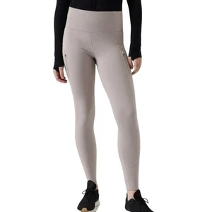 Athleta Rainier Tight Leggings Size XS Tinsel Purple Gray 2 Front Zipper Pockets - Picture 1 of 8