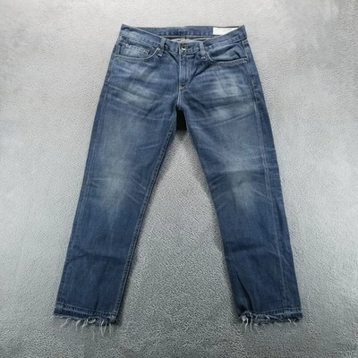 Rag & Bone Jeans Womens 28 Blue Straight Boyfriend Raw Hem Mid Rise - Image 1 of 4