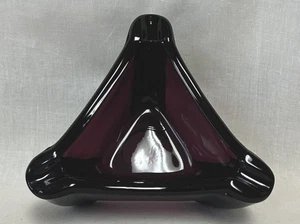 Mid Century Modern Viking Glass Purple Amethyst Rounded Triangle Ashtray 8 inch - Picture 1 of 4