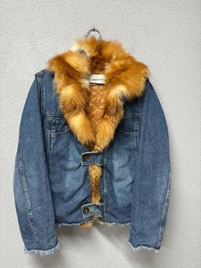 Ermanno Scervino womens jeans fur jacket size 42 / M - Picture 1 of 17