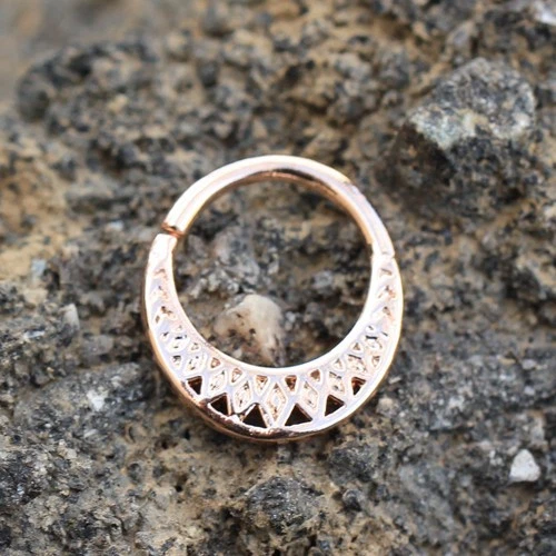Rose Gold Plated Made for Royalty Annealed Tribal Septum Ring 1.2mm x 8mm - Image 1 of 3