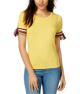 maison Jules Womens Striped Ribbon Basic T-Shirt - Picture 1 of 2