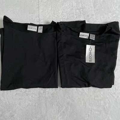 Chico's Conjunto de 2 Camisetas sin Mangas Negras Talla 3 XL 1 Nuevas con Etiquetas Microfibra Cuello Alto Foto 1 de 4
