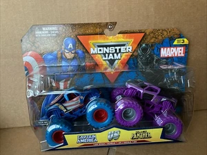 SPIN MASTER DIECAST MONSTER JAM -Captain America Vs Black Panther -Combined Post - Picture 1 of 2