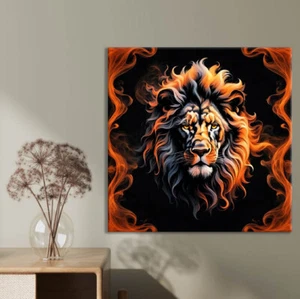 Lion With Fire Limited Edition High Quality Home Decor Australian Made - Picture 1 of 3