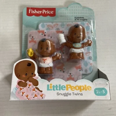 Fisher-Price Little People Snuggle Twins Boy Girl African American *NEW* 2019 - Image 1 of 3