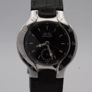 Ebel Lichine Men's Watch Automatic 1 5/16in Leather Band Steel 9963970 Rare - Picture 1 of 9