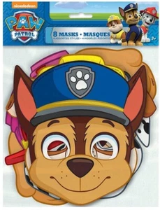 Paw Patrol 8ct Paper Face Masks Birthday Party 4 Designs Skye Rubble Marshall - Picture 1 of 2