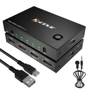 Conmutador HDMI KCEVE 5 puertos 4K@60Hz HDMI 2.0 conmutador con control remoto - Imagen 1 de 6