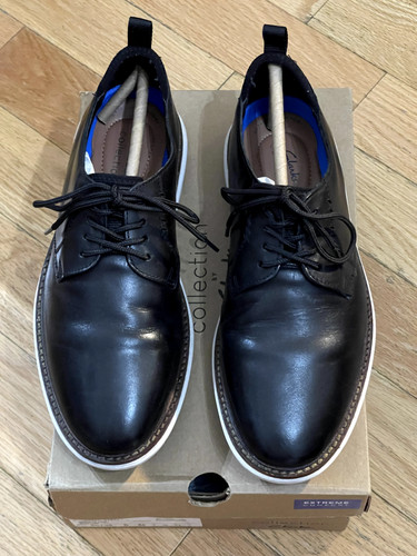 Clarks Uomo Brantin Oxford Basso Pelle Nera Taglia 8