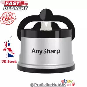 AnySharp Pro World's Best Knife Sharpener, with PowerGrip - Stainless - Picture 1 of 10