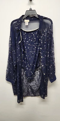 Винтажный Gottex женщин цельный купальник и плавать чехол, размер 14 в темно-синий/мульти - Изображение 1 из 4