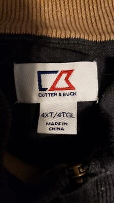 Cutter & Buck Mens 1/4 Zip Gray Argyle Pattern 4XT 4XLT - Image 1 of 4