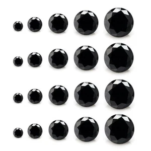 5 mm 10 Pcs Lot Certified Natural  Black Color Zirconia Zircon Loose Gemstone - Picture 1 of 4