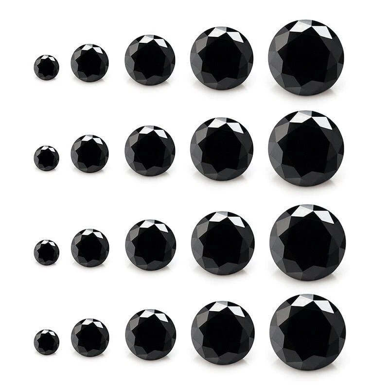 Lote de 10 piezas de piedras preciosas sueltas circonitas color negro natural certificadas de 5 mm Foto 1 de 4